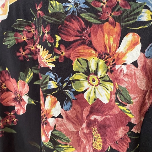 Guillaume Floral Button-Up Jacket Shacket Boho Cottagecore business casual black - Picture 8 of 14